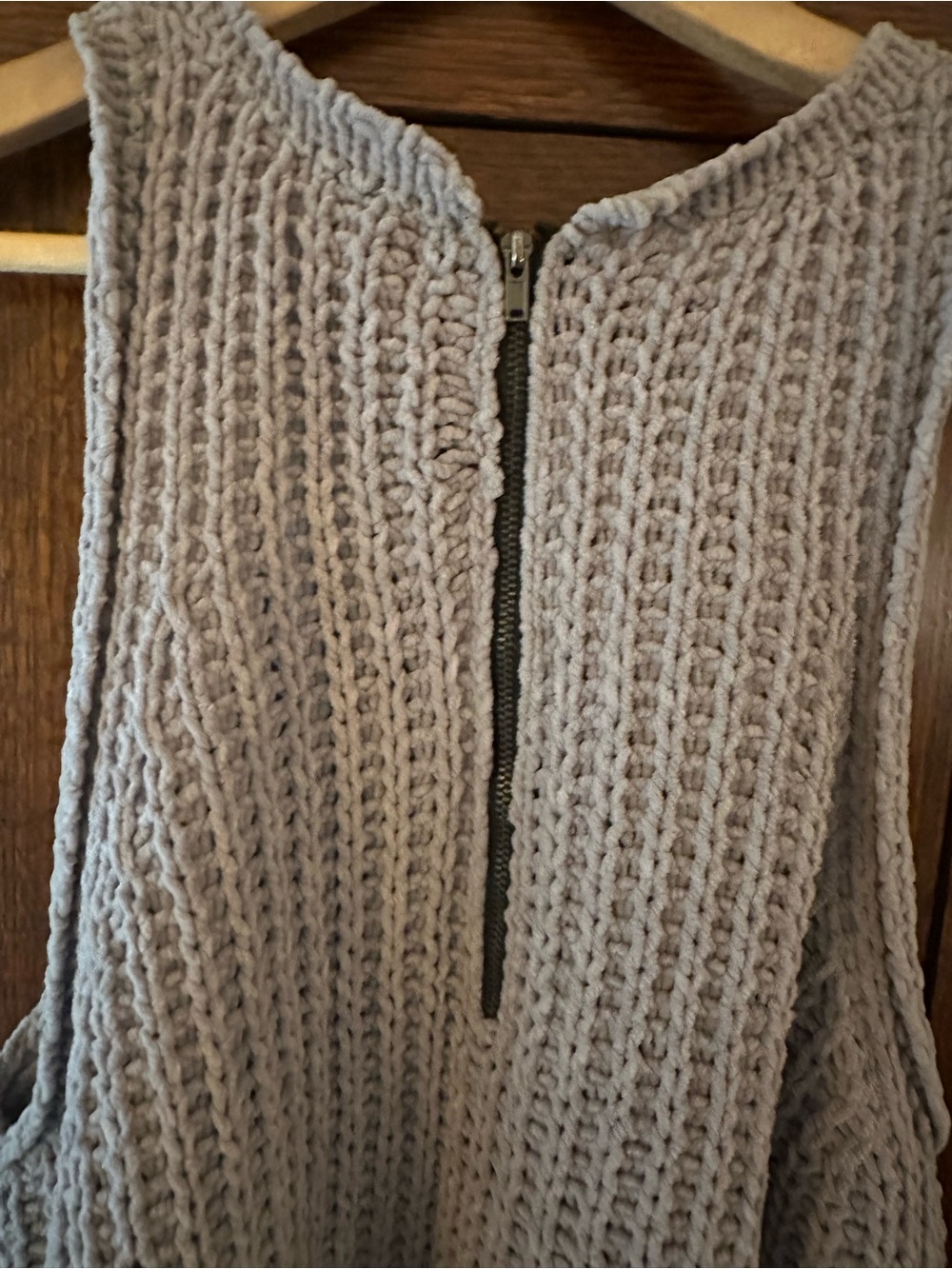 Pol Babydoll Sleeveless Knit Swing Tank Top with Back Zipper Size Medium Boho - Picture 4 of 6